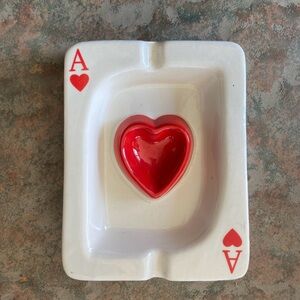 Ace of Hearts 3-D Ceramic Ashtray